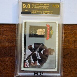 O1 2001 UPPER DECK Michael Jordan Card# MJ-B5 Game Used Bat Grade 9